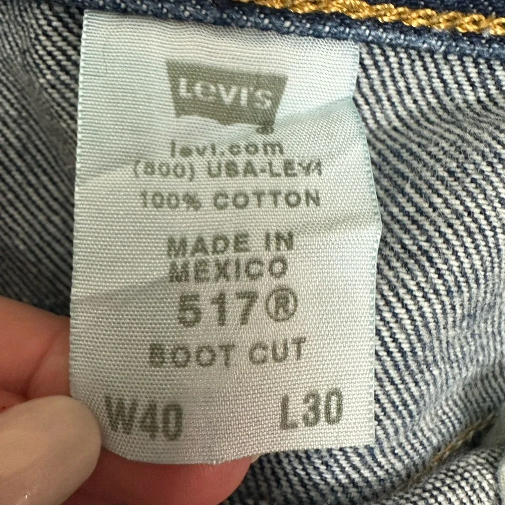 Levis 517 Jeans Mens 40x30 Blue Denim Bootcut Fit Medium Wash Red Tab Cotton y2k